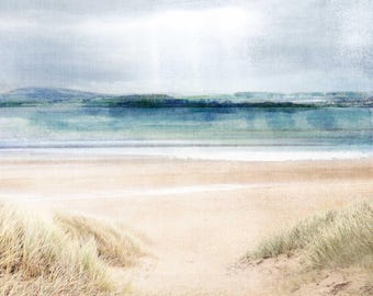Impresión Giclée de la playa de Monifieth: arte costero escocés firmado