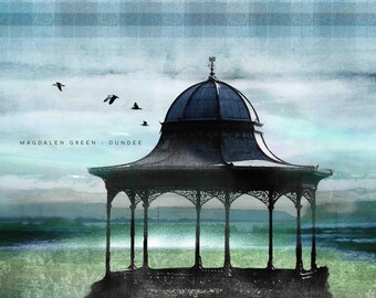 Magdalen Green, Dundee, Escocia. Impresión giclée firmada escocesa como regalo de Dundee.
