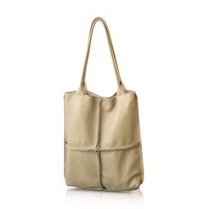 Leather Tote Handbag, Leather Shoulder Bag, Leather Work Bag, Soft Leather Tote, Ladies Shoulder Bag, Work Bag For Women, Shoulder Tote image 1