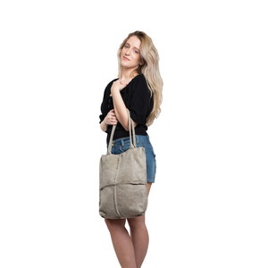 Leather Tote Handbag, Leather Shoulder Bag, Leather Work Bag, Soft Leather Tote, Ladies Shoulder Bag, Work Bag For Women, Shoulder Tote image 5