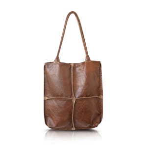 große Lederhandtasche, große Einkaufstasche, Damenledertasche, XL-Leder-Umhängetasche, handtasche leder braun, ledertasche damen braun