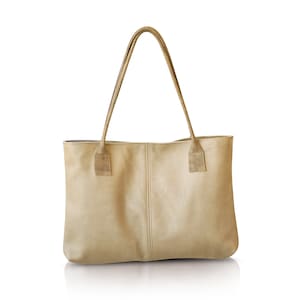 Italian Leather Tote, Simple Leather Tote, Ladies Work Bag, Leather Work Bag, Tote Shoulder Bag, Travel Shoulder Bag, Everyday Handbag image 1