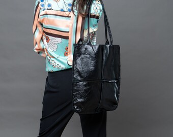 Large Leather Tote Bag, Everyday Carryall, Italian Leather Handbag