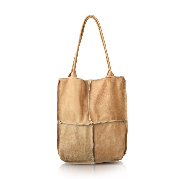 large leather work tote