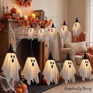 12.5 FT Halloween Ghost String Lights Spooky Haunted House Porch Decor Outdoor Indoor Decoration
