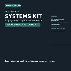 Small Business SOP Template | Operations & Process Workbook | Systems Kit