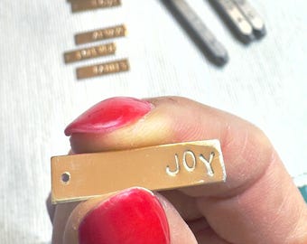 Gold Bar Custom Hand-Stamped Charm