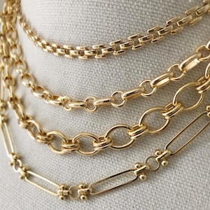 Bold Gold Chain Necklace: Chunky Statement Jewelry, Unique Link Designs