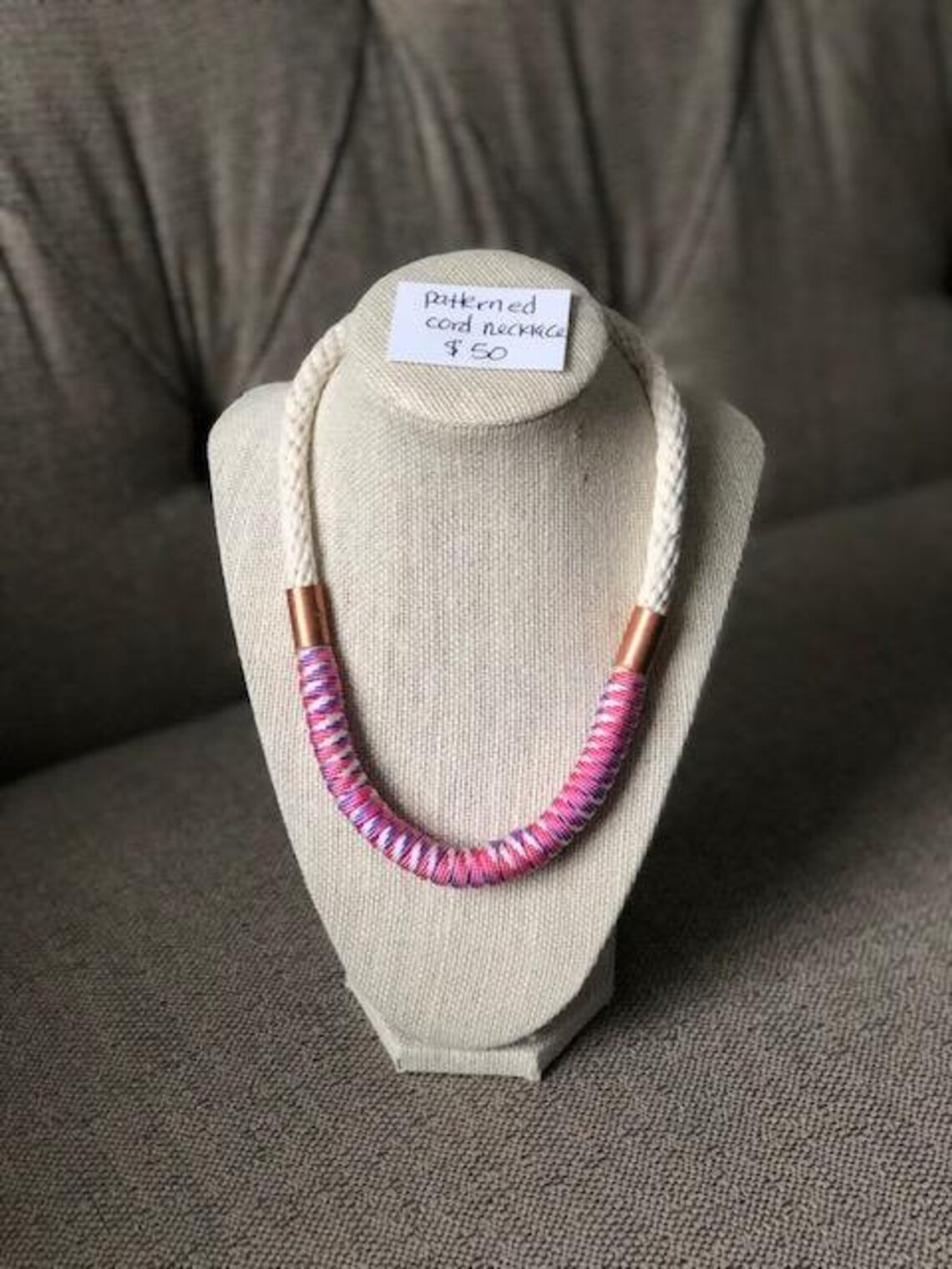 3 Patterned Cord Wrapped Necklaces 3 color options Etsy