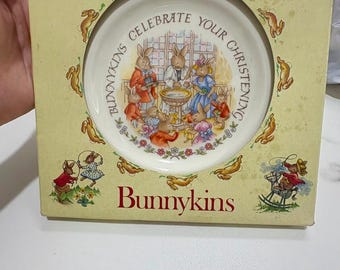 Royal Doulton Bunnykins Christening Plate | Bone China Collectible Tableware (Original Box)