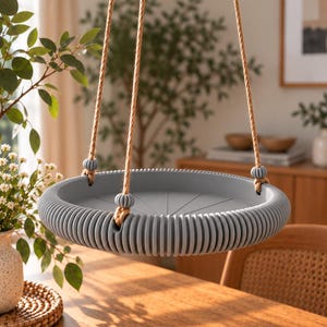 Hängande blomlåda, räfflad växthållare, modern boho-inredning, upphängd hylla, minimalistisk heminredning