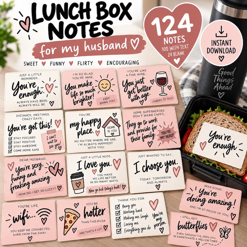 Lunch Box Notes Romantic - Etsy