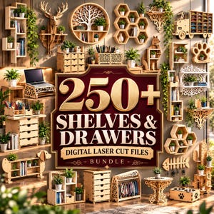 Shelves & Drawers Laser Cut Bundle – 250+ Wooden Storage and Organizer Designs