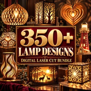 Lampor Laserskuret SVG-paket – 350+ trälampor, nattlampor och lampskärmsfiler