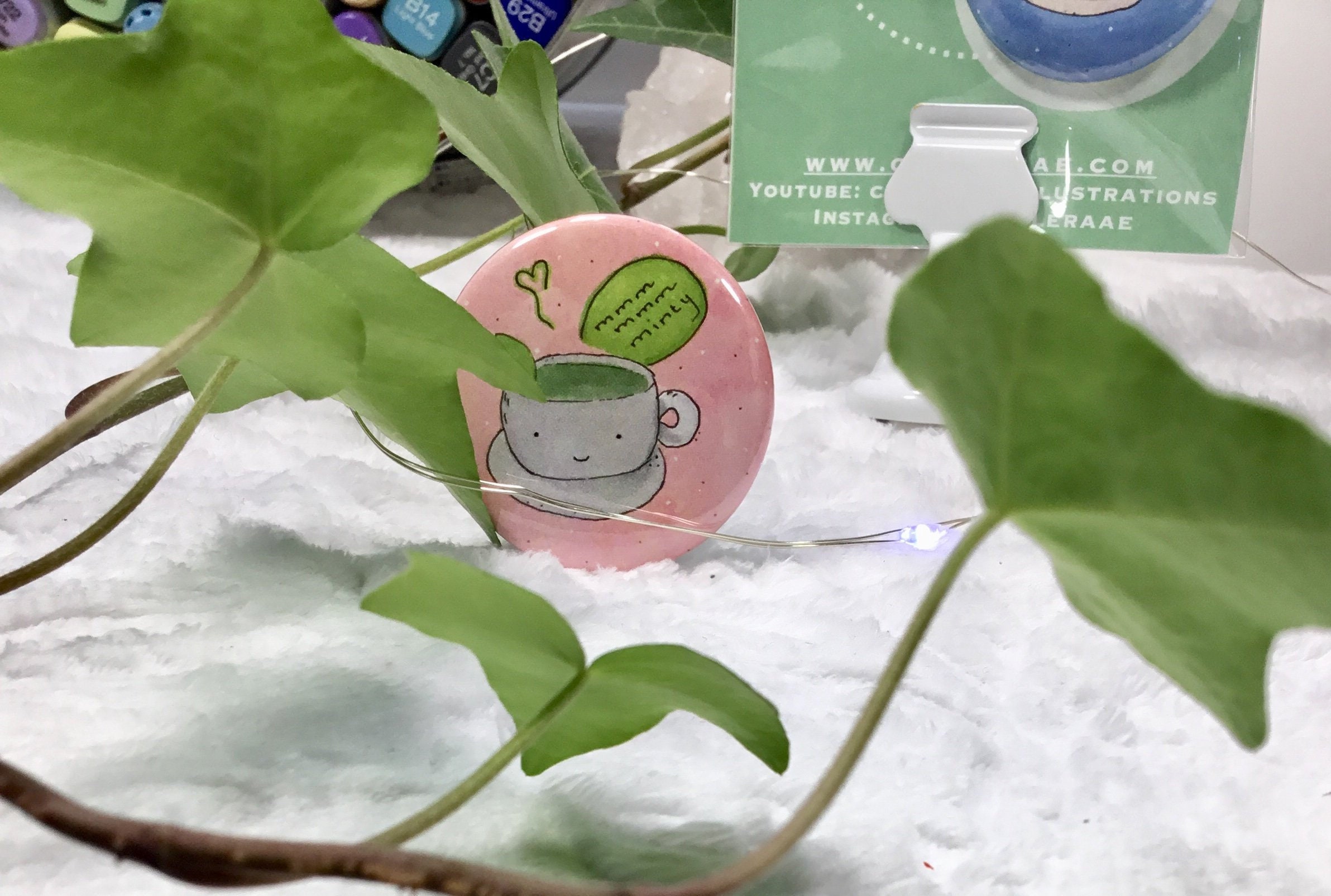 Kawaii Hot Tea Button Set Mint Tea And Lemon Tea Two Cute Etsy