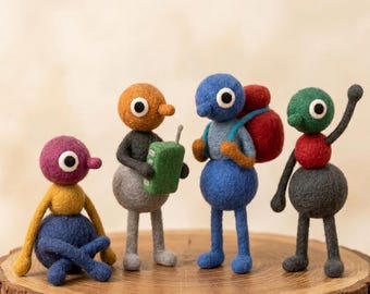 Handmade Needle Felted Big Walk Inspired Figurine, Custom Color Game Character, Wool Hanging Ornament, Gamer Gift, 7–8 cm