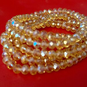 Yellow One of a Kind Five Stack Crystal Bracelet Set image 3