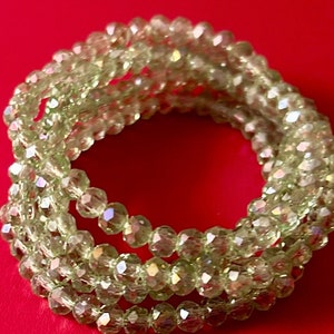 Apple Green Five Stack Crystal Bracelet Set image 4