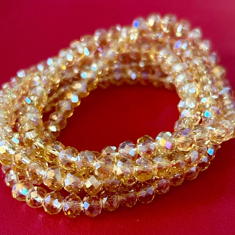 Citrine Five Stack Crystal Bracelet Set image 3