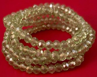 Apple Green Five Stack Crystal Bracelet Set!