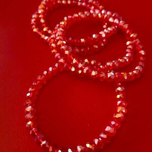 Red 5 Stack Crystal Bracelet Set image 4