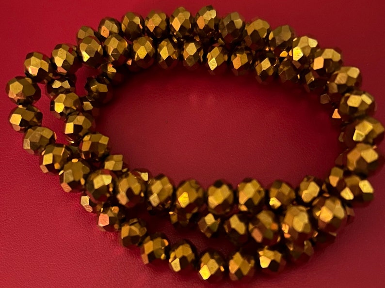 Gold 3 Stack Crystal Bracelet Set image 3