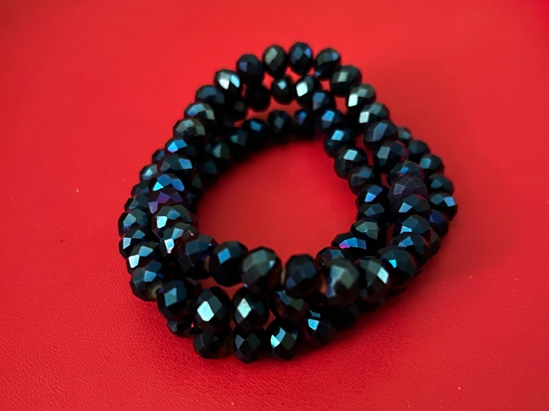 Ensemble de trois bracelets en cristal superposés image 2