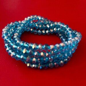 Aqua Five Stack Crystal Bracelet Set image 1