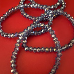 Blue Five Stack Crystal Bracelet Set image 2