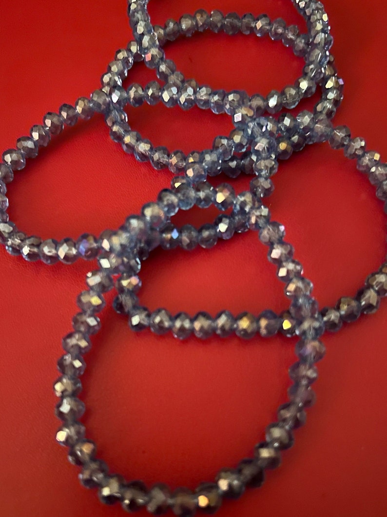 Blue Five Stack Crystal Bracelet Set image 2