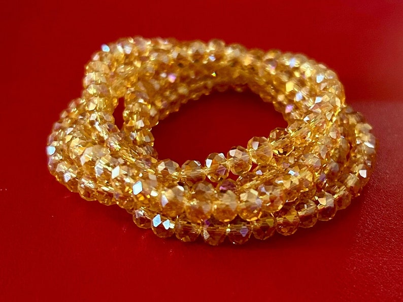 Citrine Five Stack Crystal Bracelet Set image 1