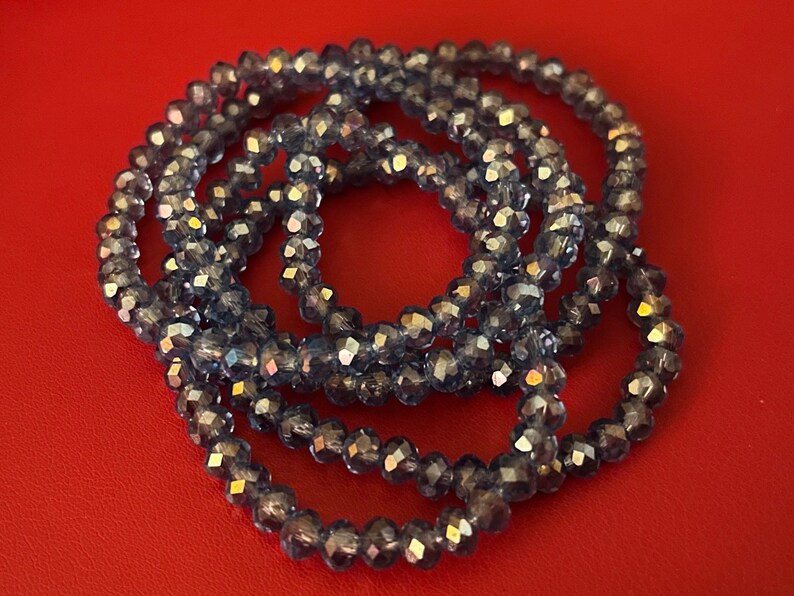 Blue Five Stack Crystal Bracelet Set image 3