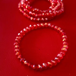 Red 5 Stack Crystal Bracelet Set image 2