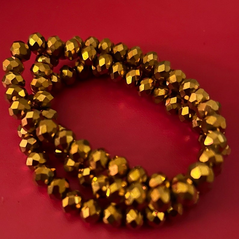 Gold 3 Stack Crystal Bracelet Set image 1
