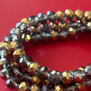 Gold & Clear 3 Stack Crystal Bracelet Set image 4