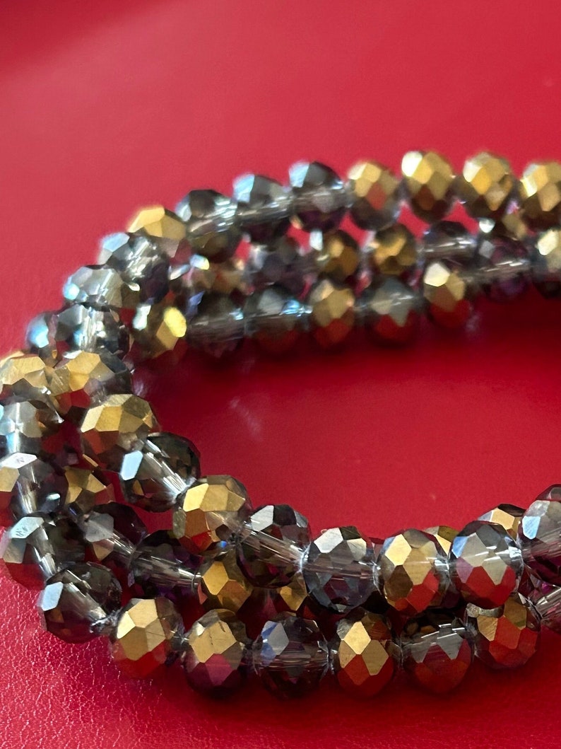 Gold & Clear 3 Stack Crystal Bracelet Set image 4