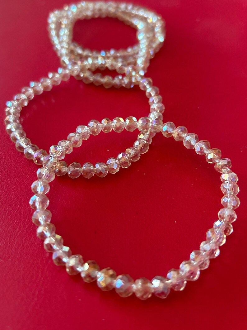 Five Stack Champagne Crystal Bracelet Set image 2