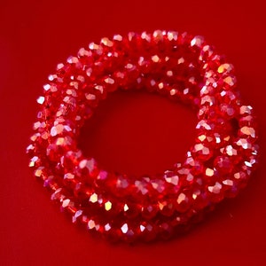 Red 5 Stack Crystal Bracelet Set image 5