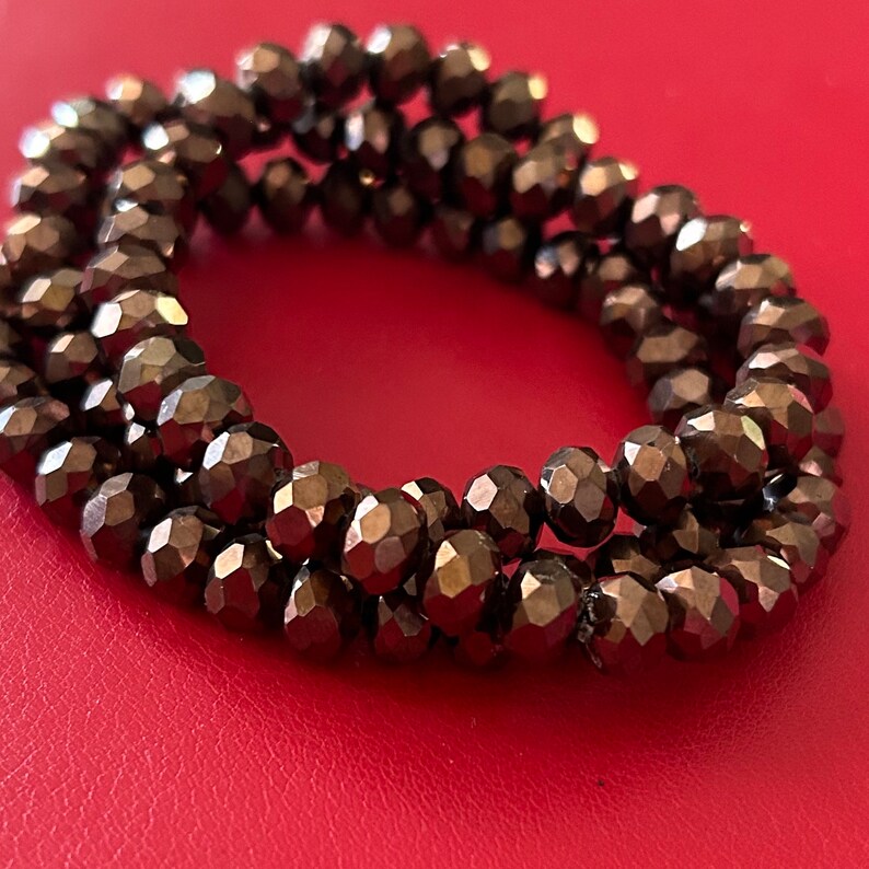 Metallic Chocolate 3 Stack Crystal Bracelet Set image 2