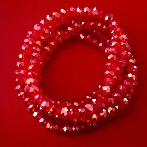 Red 5 Stack Crystal Bracelet Set image 3