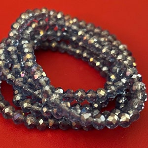Blue Five Stack Crystal Bracelet Set image 1