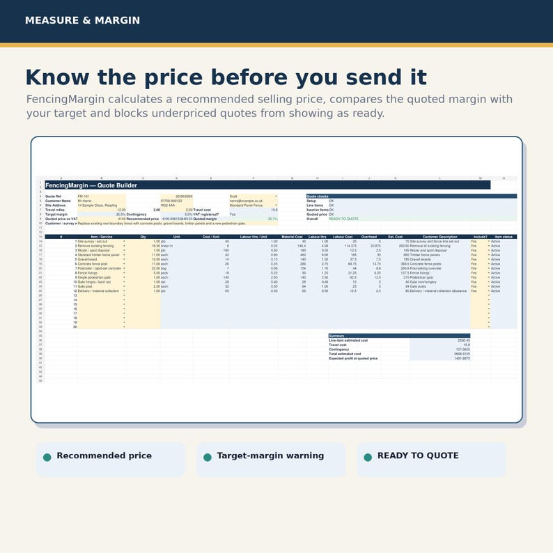 Fencing Quote Calculator | UK Installer Profit & Pricing Spreadsheet ...