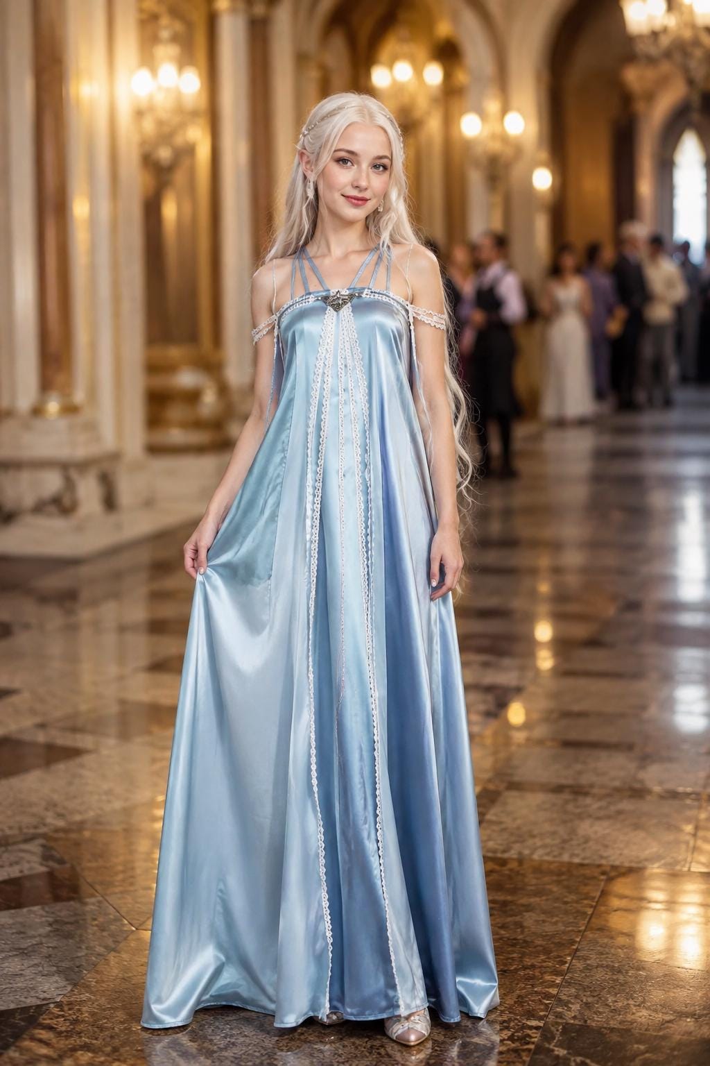 padme dress blue Amidala Cosplay You can see in Coat dress Carina Sky-Blue Strapless Neck Size:Y/XS (6X)