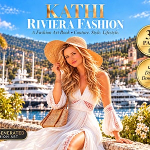 Riviera Fashion Art Book PDF | 36 Page Printable Fashion Lookbook | Summer Outfit Inspiration | Digital Download A4