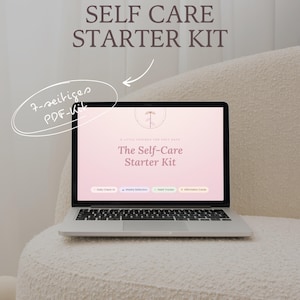 Self Care Starter Kit PDF | Daily Check-In, Weekly Reflection, Habit Tracker & Affirmation Cards | Digital Download Selbstliebe Journal