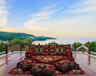 Orientalisk sittgrupp – arabisk Majlis-soffa, modulär golvsoffa med sittdynor, orientalisk sittgrupp, turkisk soffa | Caddebuy