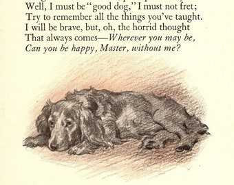 Vintage Dog Poem Poetry Print Ode to Master Memorial 1930s Joe Walker Dog Ode Print Gallery Wall Decor Birthday Gift Idea 7243r