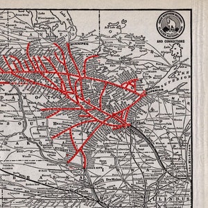 Mapa antiguo del ferrocarril GREAT NORTHERN de 1918 Mapa del Parque Nacional Glaciar Regalo de cumpleaños para papá 2928