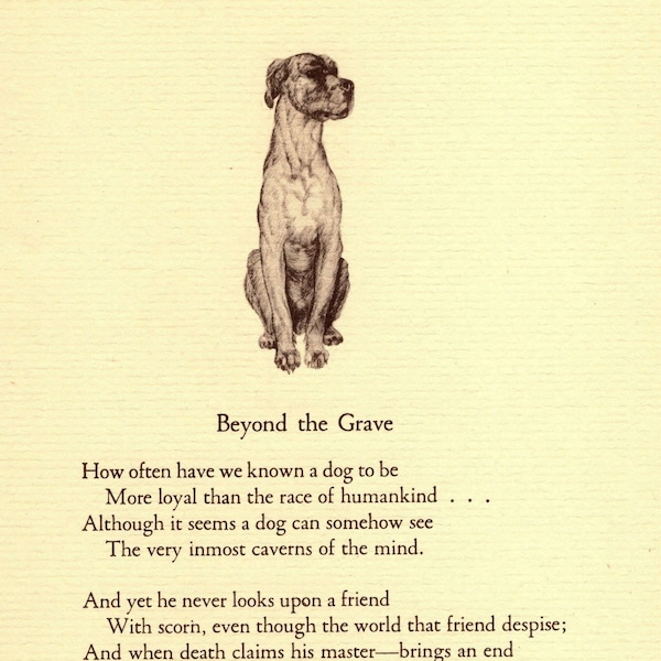 1940s Vintage Dog Poem Poetry Print Dog Ode Memorial Print Margaret Bruner Poetry Print Birthday Gift Idea 6326a