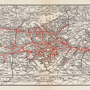 1926 Antique BALTIMORE and OHIO Railroad Map Vintage B and O Railway Map Birthday Gift for Dad Anniversary 2381 image 1